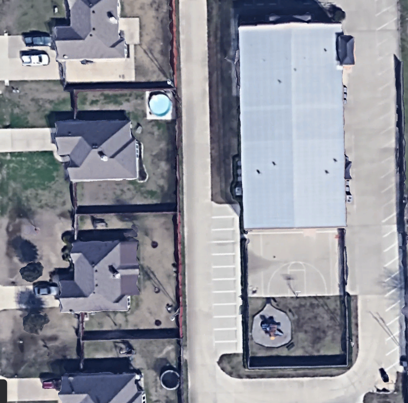 Aerial view of 303 King Road and surrounding area